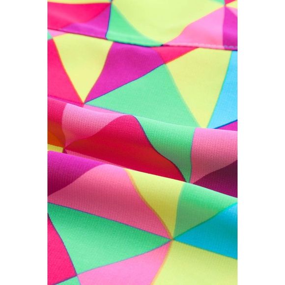 Azura Exchange  Multicolor Geometric High Waisted Athletic Shorts - Picture 12 of 15